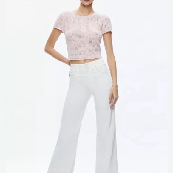 Alice + Olivia Tops - Alice And Olivia Maryam Pullover Size XS Women Preppy Linen Blend In Pink Lace